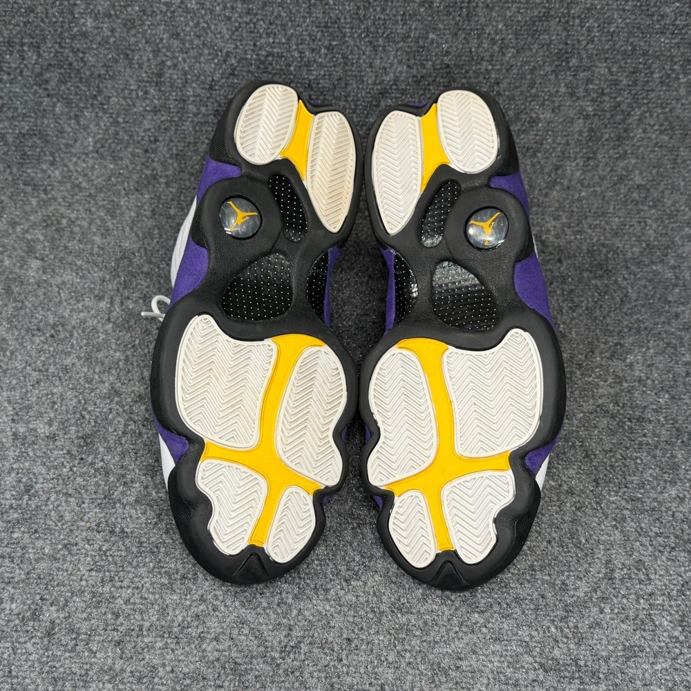 Jordan 13 Retro Shoes Men's 12 White Purple Lakers Athletic Hooping Sneakers - Picture 9 of 11